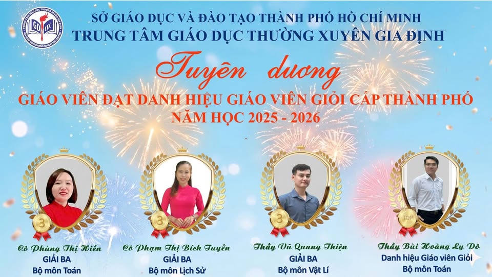 Chúc mừng kết quả Hội thi giáo viên giỏi Thành phố năm học 2025-2026