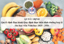 Quyết định Ban hành Quy định thực hiện dinh dưỡng hợp lý cho học viên Năm học 2025 – 2026