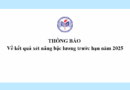 Thông báo Về kết quả xét nâng bậc lương trước hạn năm 2025