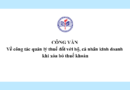 Công văn về công tác quản lý thuế đối với hộ, cá nhân kinh doanh khi xóa bỏ thuế khoán