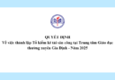 Quyết định về việc thành lập Tổ kiểm kê tài sản công tại Trung tâm Giáo dục thường xuyên Gia Định – Năm 2025