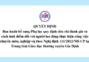 Quyết định Ban hành bổ sung Phụ lục quy định tiêu chí đánh giá và cách tính điểm đối với người lao động thực hiện công việc chuyên môn, nghiệp vụ theo Nghị định 111/2022/NĐ-CP tại Trung tâm Giáo dục thường xuyên Gia Định