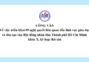 Công văn về việc triển khai 09 nghị quyết liên quan đến lĩnh vực giáo dục và đào tạo của Hội đồng nhân dân Thành phố Hồ Chí Minh khóa X, kỳ họp thứ sáu