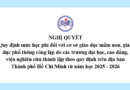 Nghị quyết Quy định mức học phí đối với cơ sở giáo dục mầm non, giáo dục phổ thông công lập do các trường đại học, cao đẳng, viện nghiên cứu thành lập theo quy định trên địa bàn Thành phố Hồ Chí Minh từ năm học 2025 – 2026