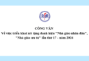 Công văn về việc triển khai xét tặng danh hiệu “Nhà giáo nhân dân”, “Nhà giáo ưu tú” lần thứ 17 – năm 2026