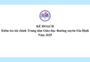 Kế hoạch Kiểm tra tài chính Trung tâm Giáo dục thường xuyên Gia Định – Năm 2025