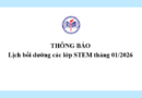 Thông báo lịch bồi dưỡng các lớp STEM tháng 01/2026