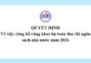 Quyết định về việc công bố công khai dự toán thu chi ngân sách nhà nước năm 2026