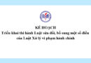 Kế hoạch Triển khai thi hành Luật sửa đổi, bổ sung một số điều của Luật Xử lý vi phạm hành chính