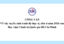 Công văn về việc tuyển sinh trình độ thạc sĩ, tiến sĩ năm 2026 của Học viện Chính trị Quốc gia Hồ Chí Minh