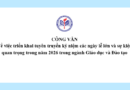 Công văn về việc triển khai tuyên truyền kỷ niệm các ngày lễ lớn và sự kiện quan trọng trong năm 2026 trong ngành Giáo dục và Đào tạo