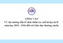 Công văn về việc hướng dẫn tổ chức kiểm tra cuối kì học kì II năm học 2025 – 2026 đối với Giáo dục thường xuyên