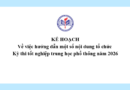 Công văn về việc hướng dẫn một số nội dung tổ chức Kỳ thi tốt nghiệp trung học phổ thông năm 2026