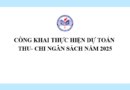 CÔNG KHAI THỰC HIỆN DỰ TOÁN THU- CHI NGÂN SÁCH NĂM 2025