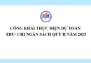 CÔNG KHAI THỰC HIỆN DỰ TOÁN THU- CHI NGÂN SÁCH QUÝ III NĂM 2025