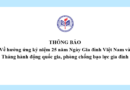 Thông báo Về hưởng ứng kỷ niệm 25 năm Ngày Gia đình Việt Nam và Tháng hành động quốc gia, phòng chống bạo lực gia đình