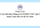 Công văn về việc triển khai Thông tư số 19/2026/TT-BTC ngày 10 tháng 3 năm 2026 của Bộ Tài chính