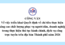Công văn về việc triển khai Quyết định về chỉ tiêu thực hiện nâng cao chất lượng phục vụ người dân, doanh nghiệp trong thực hiện thủ tục hành chính, dịch vụ công trực tuyến trên địa bàn Thành phố năm 2026