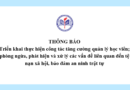 Thông báo Triển khai thực hiện công tác tăng cường quản lý học viên; phòng ngừa, phát hiện và xử lý các vấn đề liên quan đến tệ nạn xã hội, bảo đảm an ninh trật tự